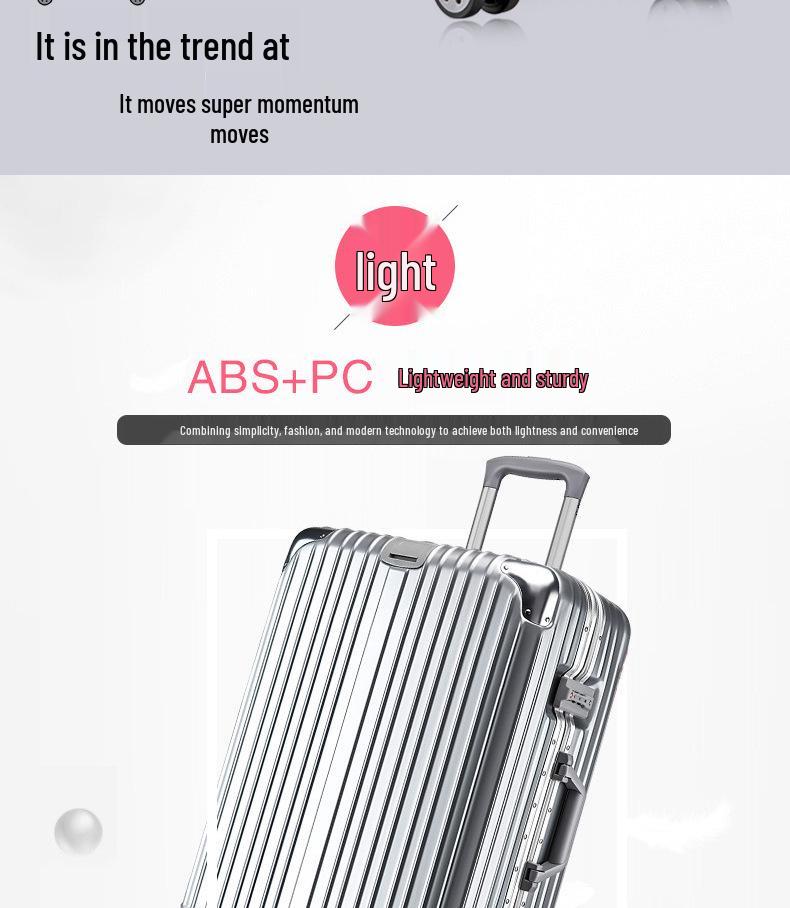 Aluminum Frame Carry-On Suitcase Set: 20"/24"/28" Password-Protected Luggage