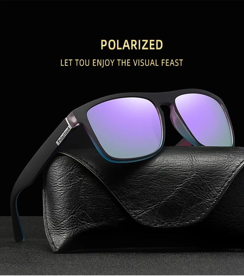 Fashion Purple Polarized Sunglasses Men Women Sun Glasses Retro Square Sport Driving Fishing Gradient Big Frame Eyewear UV400