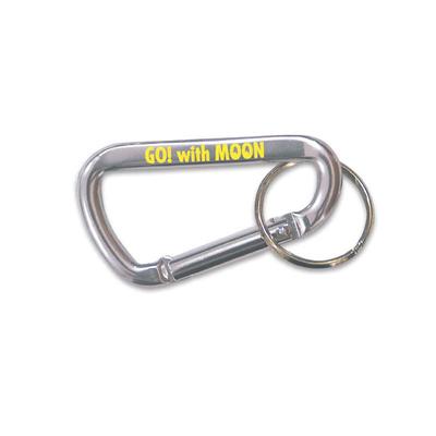 [MOONEYES] Moon Eyes Big Carabiner Key Ring, Silver, Large, Yellow