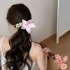 Non-Slip Flower Hair Clip Large Size Cloth Vertical Clip Retro Satin Banana Clip  Female