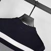 Herren Sommer Slim Gestreiftes Kurzarm-Poloshirt - Trendiges, lässiges Strick-T-Shirt mit Revers in Kontrastfarbe