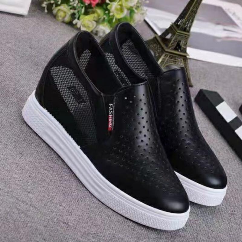 

Fashion Shallow Mouth Casual Walking Shoes Spring/Autumn New Round Toe Thick Sole Comfortable Breathable Sports Shoes for Women 35 чорний
