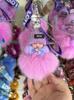 Authentic Fox Fur Pompon Keychain: Cute Plush Sleeping Doll Bag Charm