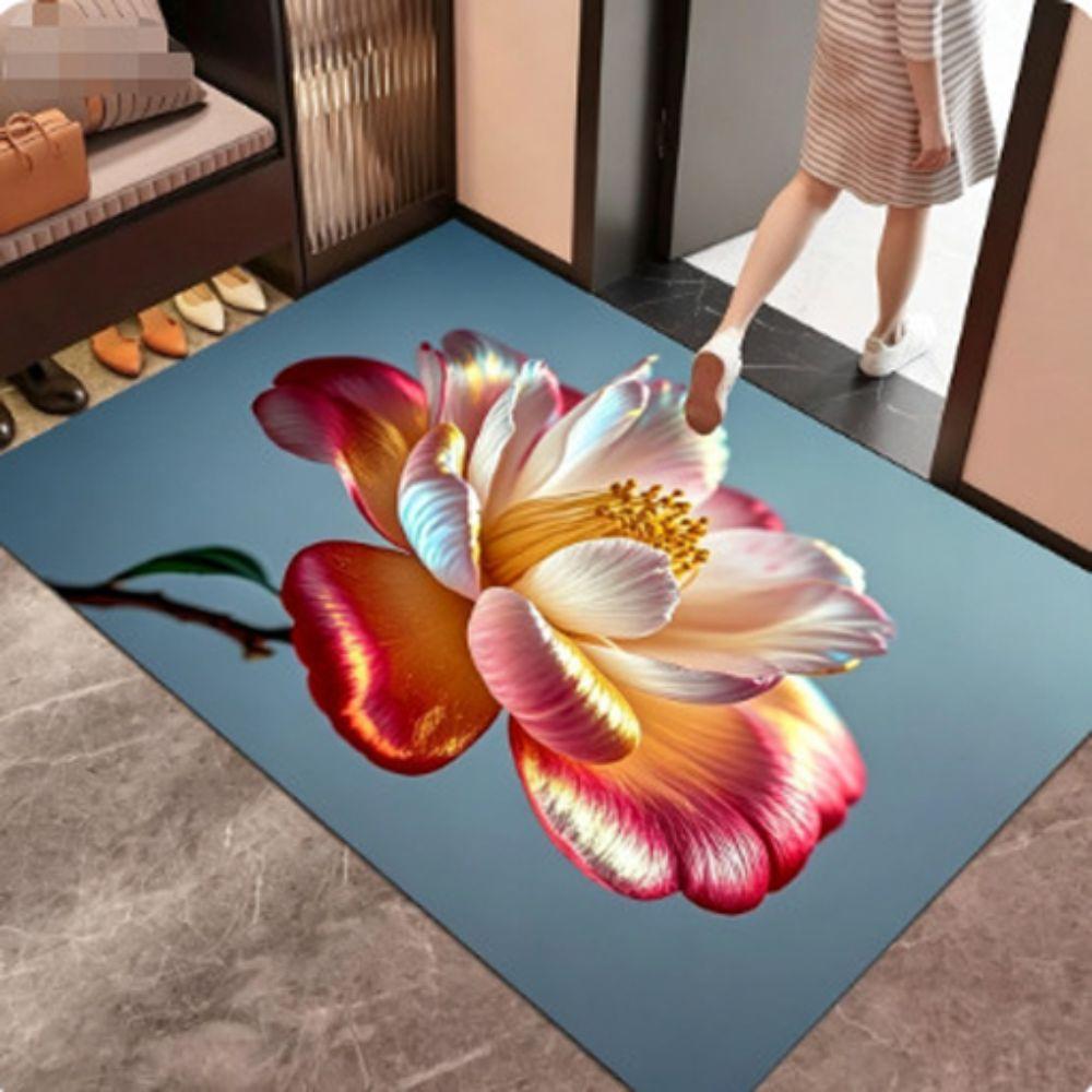Non-slip Bathroom Floor Mat Soft Blanket Durable Flower Carpet  Home Decoration