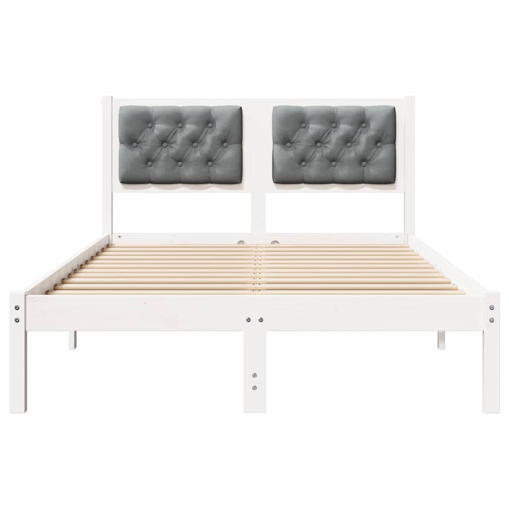 Bed Frame Light Grey 120 x 190 cm Solid Pine Wood