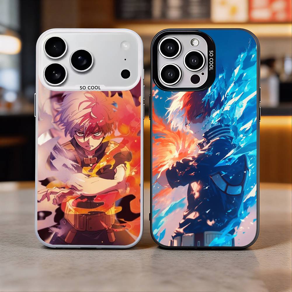 S-Shoto T-Todoroki M-MHA Colorful Silver Back Phone Case For IPhone 17 16 15 14 13 12 11 Plus Pro Max Plus