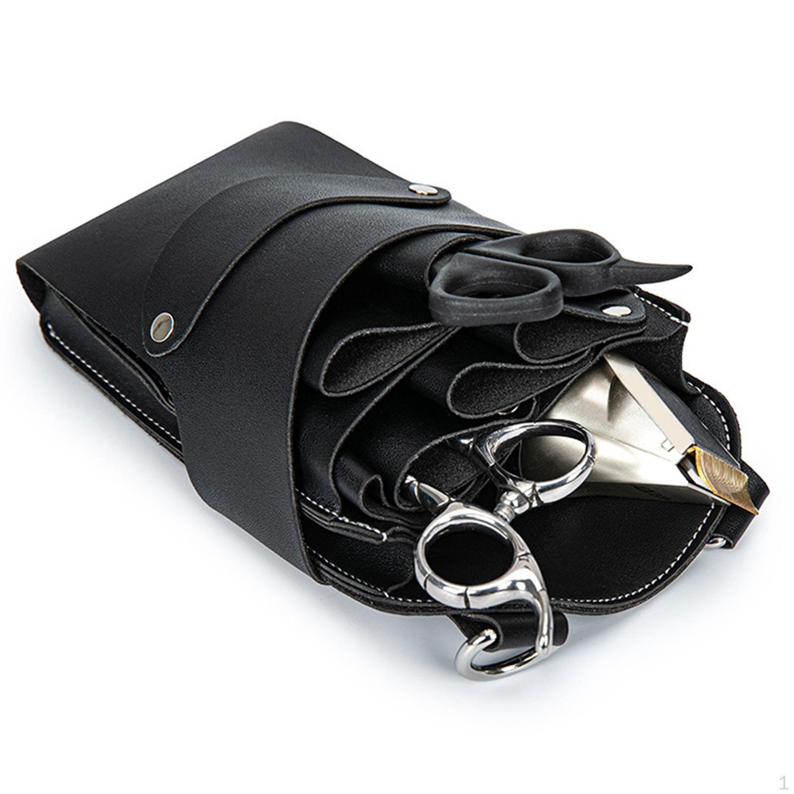 

Hairdresser Scissors Bag Pouch with Strap Multiple Compartments Versatile Waist Hair