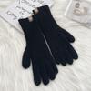Warm Knitted Acrylic Fingerless Gloves Women Winter Touchscreen Compatible Solid Color Korean Style