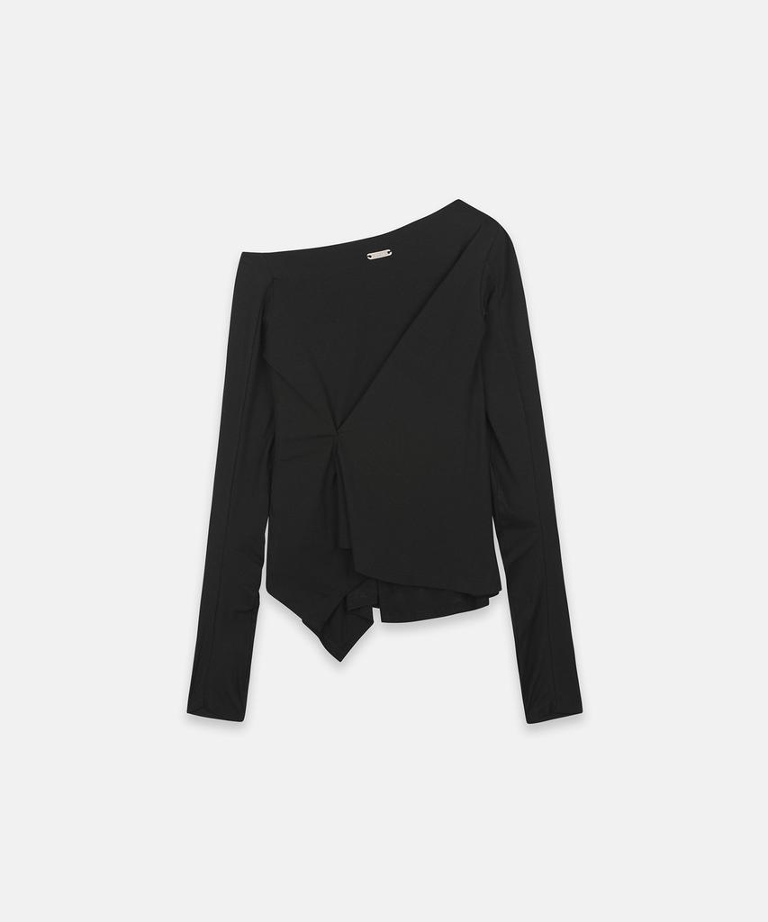 Nash Incline One Shoulder Long Sleeve Black
