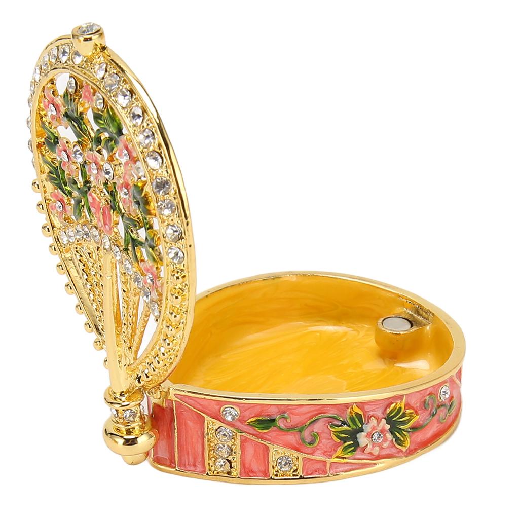 Prydnadslådor Fläktformade Vackra Dekorativa Gångjärnsförsedda Prydnadslådor för Förvaring av Smycken