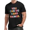 European Size YOU CAN DO HARD Men's Short Sleeve T-Shirts Summer Sports Casual Tops