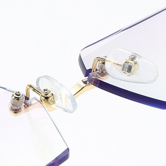 Blue Light Blocking Glasses Rimless Frame Clear Lens Reading Glasses Intelligent Zoom Anti-Glare Eyeglasses for Women Men