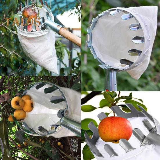 Fruit Picker Pole with Storage Bag Fruit Grabber Home Gardening Orchard Tool for Pear Lemon Orange Apricot Mango Limes