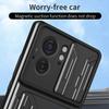 For Motorola Edge 40 5G Card Holder PC+TPU Phone Case Slide Lens Protection Kickstand Cover