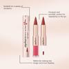 Zephoco Zweifarbiger Spiegel-Lipgloss - Feuchtigkeitsspendend, Seidiges Rotbraun & Nude-Rosa