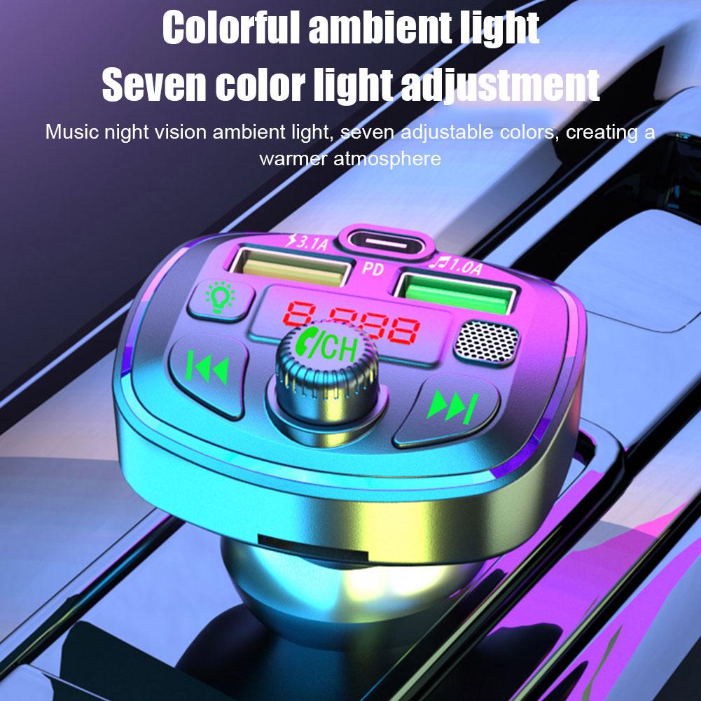 

Car Bluetooth 5.0 FM Transmitter Radio Dual USB Adapter AccessoryPlayer Accessories Car Charger Fast Charging Car MP3 Car Y2O0