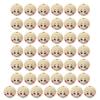 50 Pièces Boules en Bois avec Trou pour Décoration DIY Artisanat Perles en Bois Naturel pour Création Perles en Bois Visages Sourires Perles en Bois