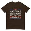 Hate Has Never Made Any Nation Great Anti Trump Anti Hate TShirt