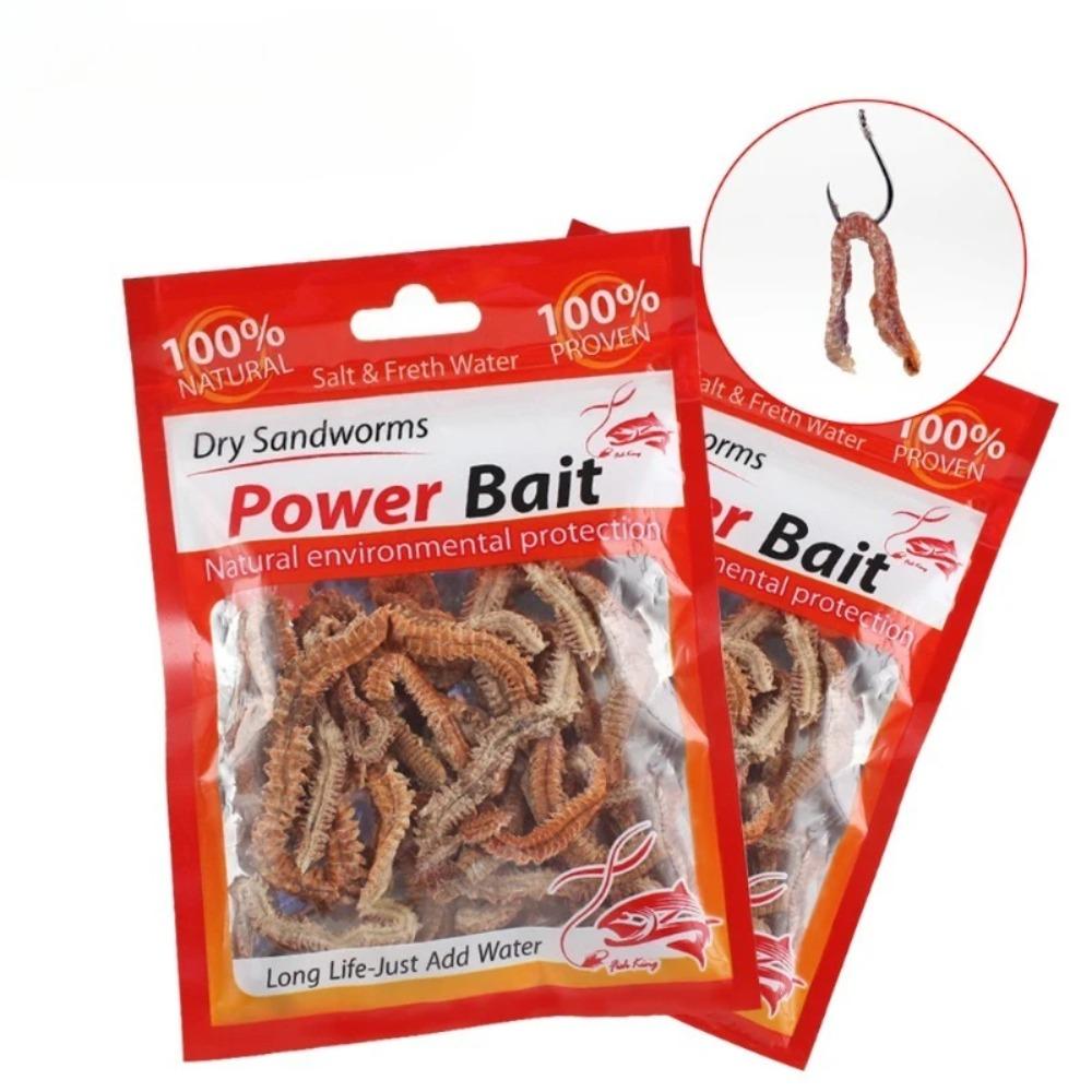 10g Weiche Künstliche Sandwurm Angelköder Lebensecht Trockene Würmer Tragbar Salzwasser Süßwasser Meeresfischen Futterspender Angler Zubehör