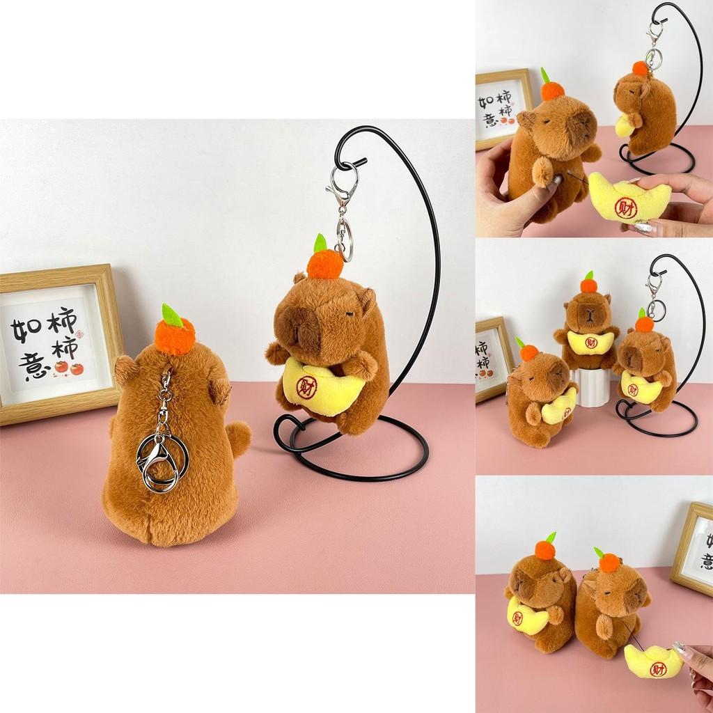 Plush Whimsical Capybara Keychain Toy With Soft Pp Cotton Filling For Joyful Play Kids