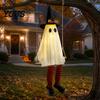 Einfach aufzubauen Halloween Geist Hängende Schaukel Dekoration, Leuchtend Große Schwingende mit Beleuchteter Veranda Dekor Hexenhut Und Gestreifte Beine für Hof Terrasse Garten