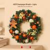 Luminous Christmas Tree Wall Decorations with Ornaments, Pine Cones, and Vines