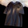 Couple's American-Style Cotton T-Shirt with Fake Pocket Print