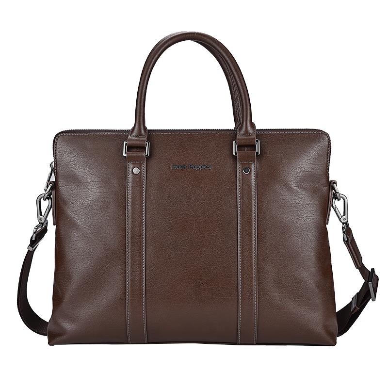 

Hush Puppies Men s Brown Genuine Leather Business Briefcase