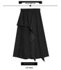Jesień 2025 Nieregularne Spodnie Spódnicowe o Szerokich Nogawkach Długości 9/10 - Wyszczuplające, Ukrywające Biodra, Jednokolorowe, Plus Size