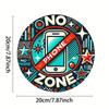 Cartello in Metallo Ferro Battuto Vintage "Zona Senza Telefono" per Arredamento Casa