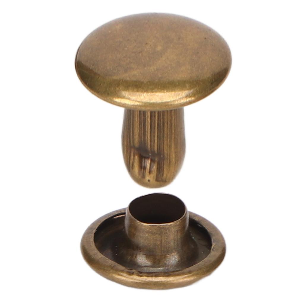 500 Sets Leather Rivets 8x8mm Electroplating Process High Hardness Iron   Double Sided Rivets for Hat Clothing