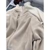 Women's Double-Sided Plush Zip-Up Fleece Hoodie - Warm, Loose Fit, Stand-Collar, Ideal for Petite Sizes, Perfect for Autumn and Winter.