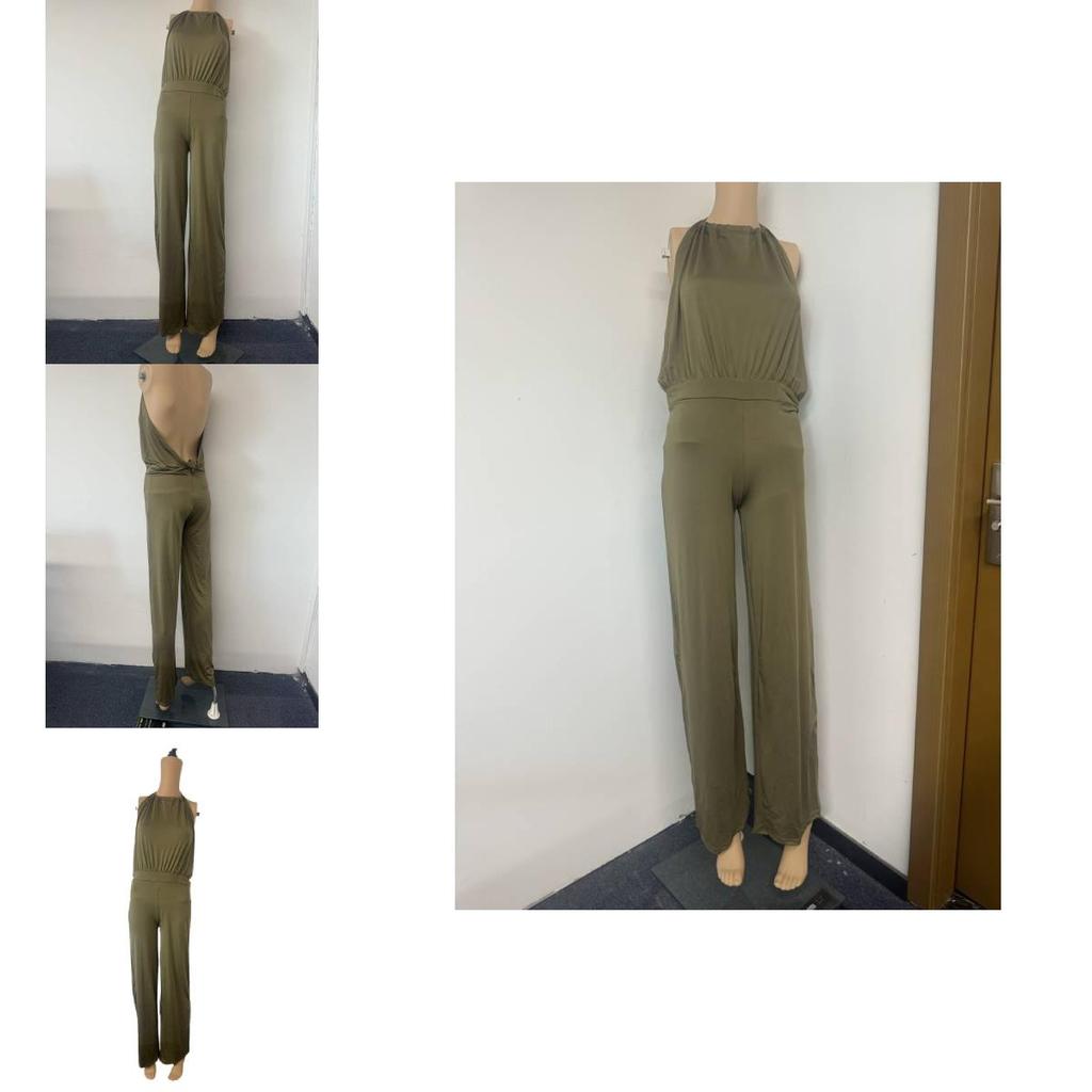 Streetwear-Jumpsuit für Damen mit Patchwork-Design und High-Waist-Passform