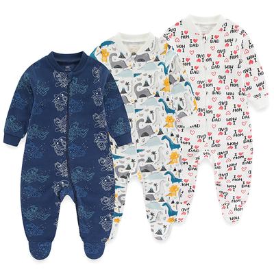 Barboteuse d'hiver 3 pièces en coton pour bébés garçons et filles, combinaison personnalisée à manches longues, col rond, vêtements pour enfants
