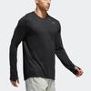 adidas Prism Long Sleeve Tee Breathable Round Neck Logo Reflective T-Shirt Men Tops Black CZ8717