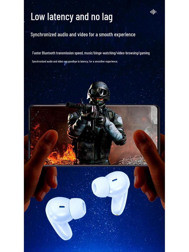 Premium Noise-Cancelling Bluetooth Earphones with Long Battery Life, Compatible with Android, Xiaomi, Apple