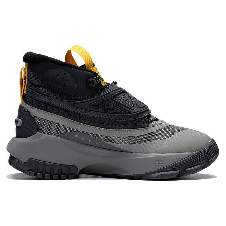 New LiNing CF Linchuan Dream Chaser Theme Showpiece Anti Slip Wear Resistant High Top Sports Casual Shoes Gray Black AGLS151-1