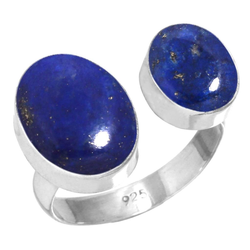 925 Sterling Silver Ring Women Gemstone Handmade Jewelry Anniversary Gift Blue Green Purple Copper Turquoise Pearl Lapis Mother Of Pearl Solitaire