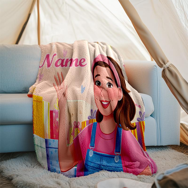 Personalized Custom Name Blanket - Ms. Rachel Print Design,Blanket for Sofa,Bed,Travel,Camping - Soft and Warm, Great Gift
