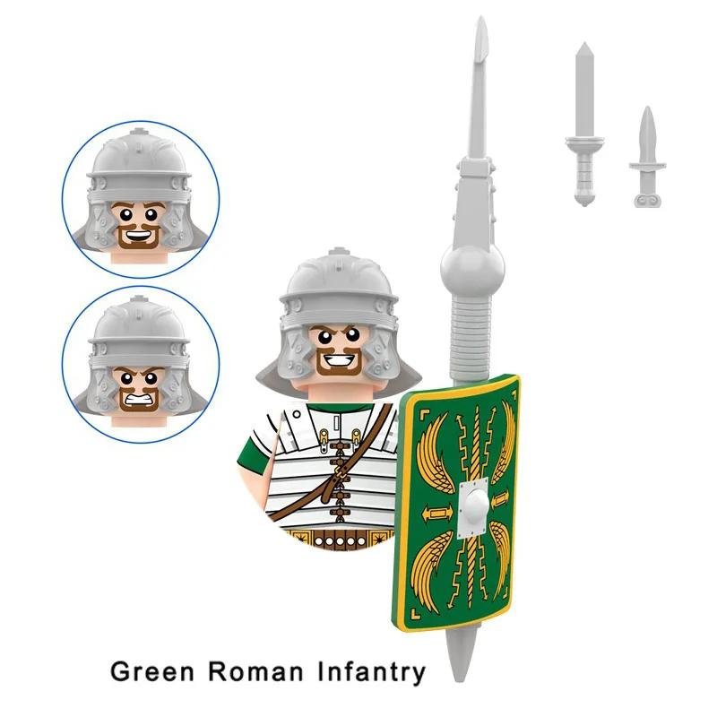Jucării pentru copii Figurine militare medievale Model Infanterie înarmată Centurion roman Trumpeters Asamblare Model Blocuri de construcție Cadouri pentru băieți