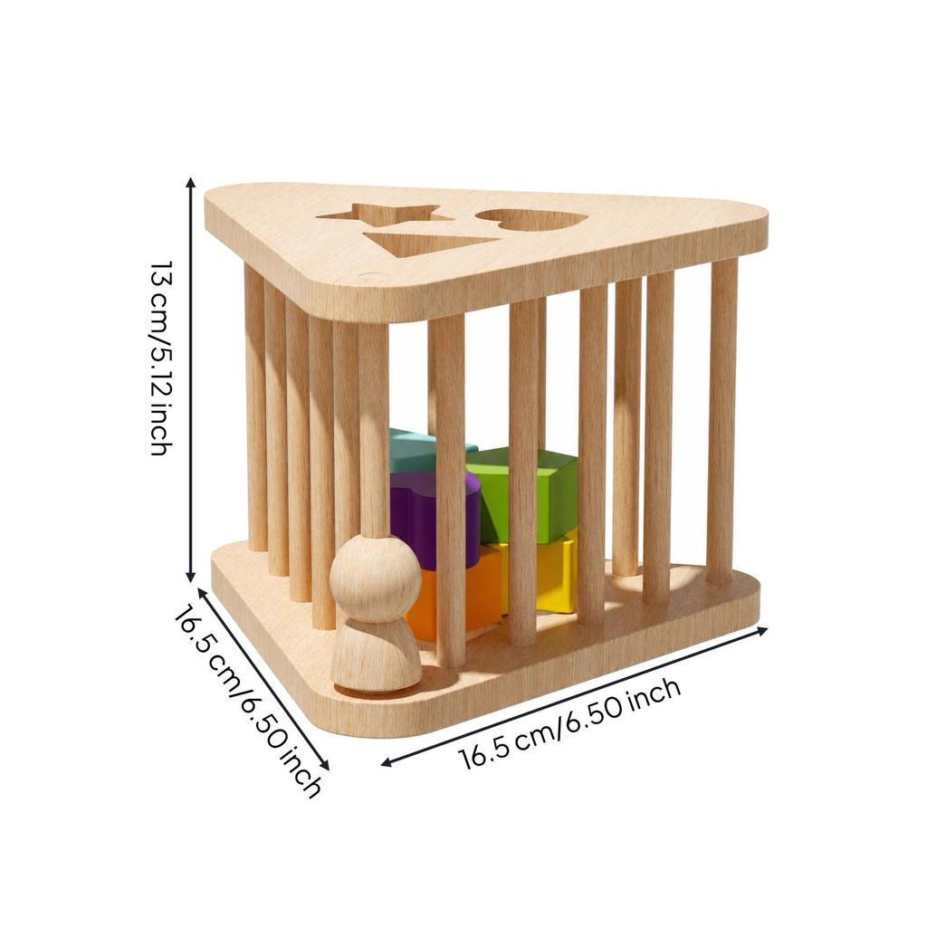 Holzformsortierbox mit geometrischen Blöcken, Haptisch, Montessori, Zuordnen, Frühes Lernen