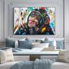 Modern Monkey Graffiti Art Canvas Paintings Street Art Canvas Posters And Prints Wall Art Animals Pictures Kids Room Wall Decor