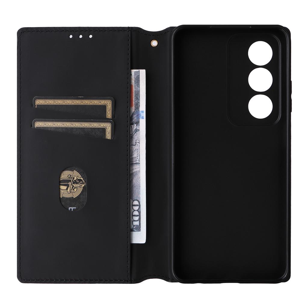 For Oppo A80 5G/A3 Pro (Global) 5G/K12x 5G (India)/A3x 5G (China) Case Leather Wallet Phone Cover Rhombus Imprinted