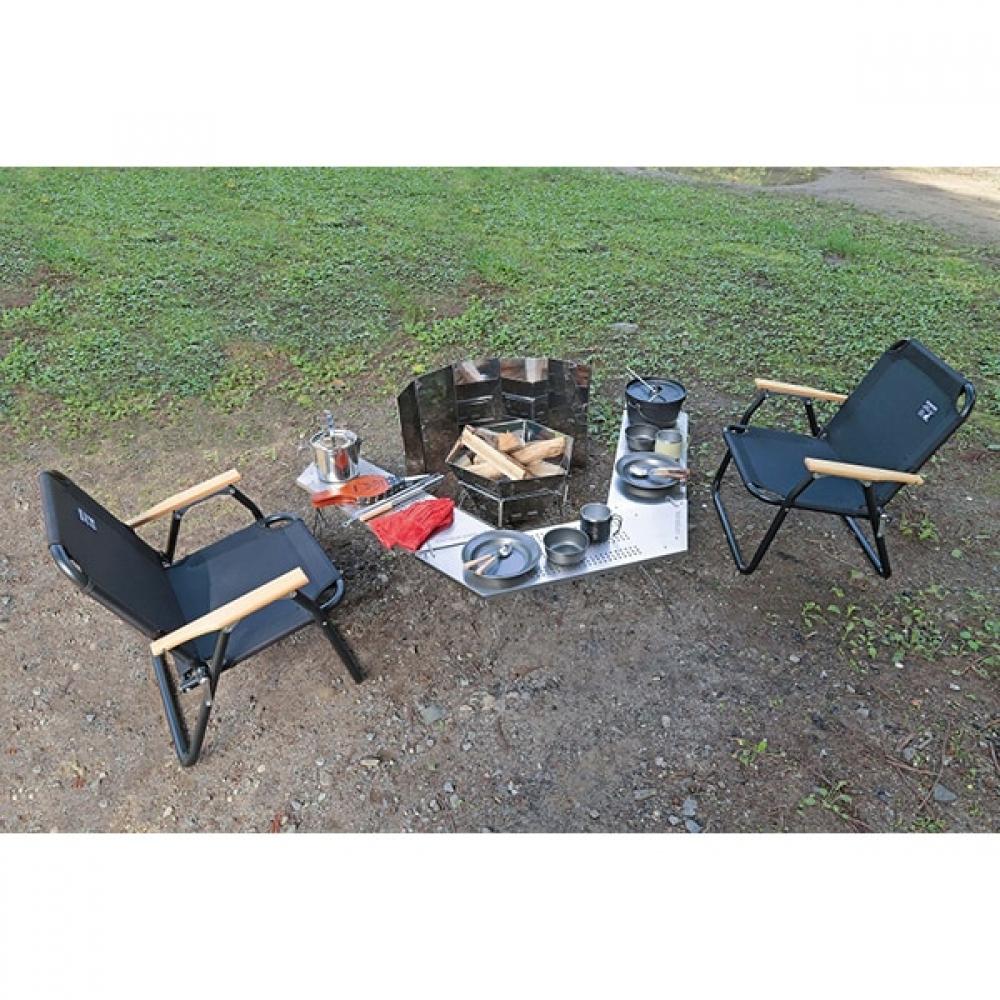 Captain Stag Uc 0599 [outdoor Table  Bonfire Table  Stainless Steel Bonfire Round Table With Storage Bag]