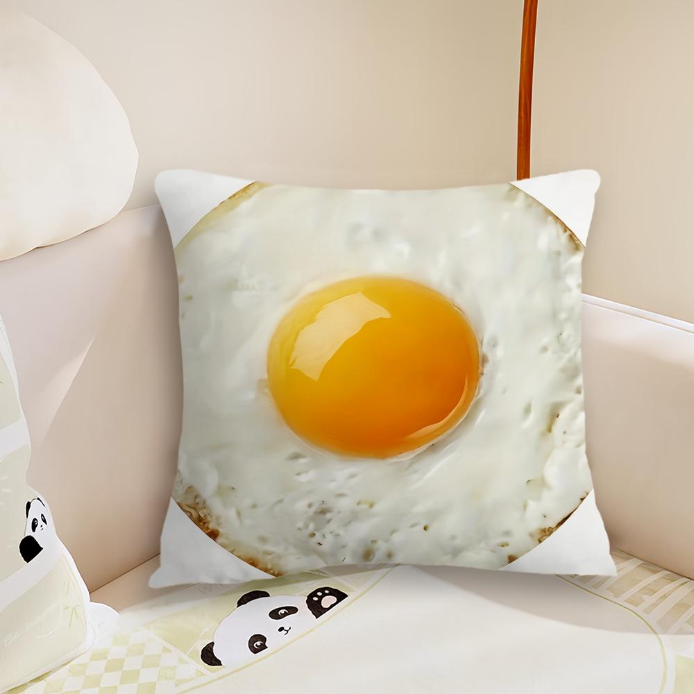 Funny Food Fried Egg Pizza Waffle cushion Living Room Bedroom Headboard Backrest Cushion Square Cushion Nap Time Pillow Case
