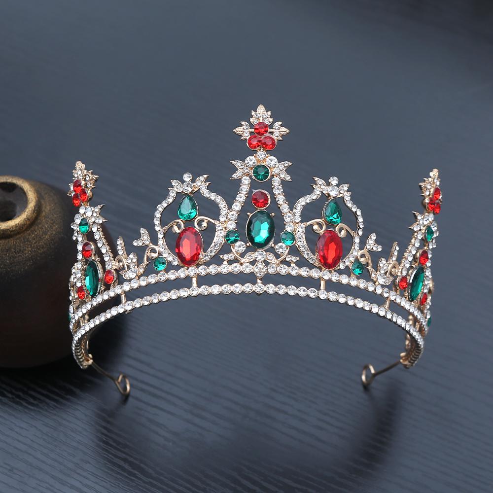 

1pc Fashion Christmas Vintage Royal Hair Crown Sparkling Rhinestones Ornate Festive Design Perfect Holiday Elegance Occasions