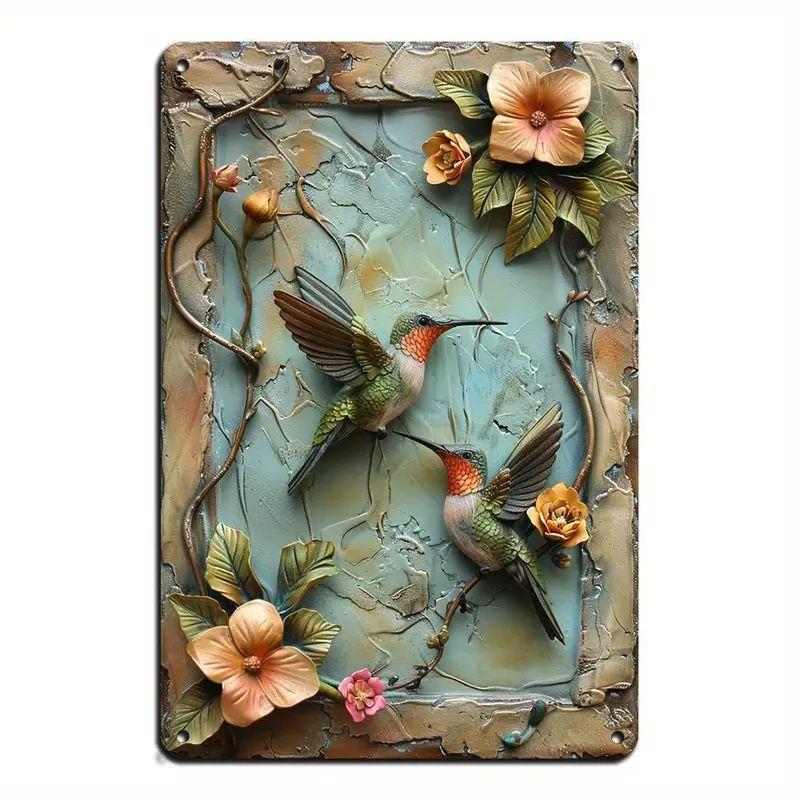 Metal Tin Poster Pastoral Birds Metal Tin Signs Posters Plate Wall Decor for Bars Restaurant Cafe Clubs Retro Posters Plaque