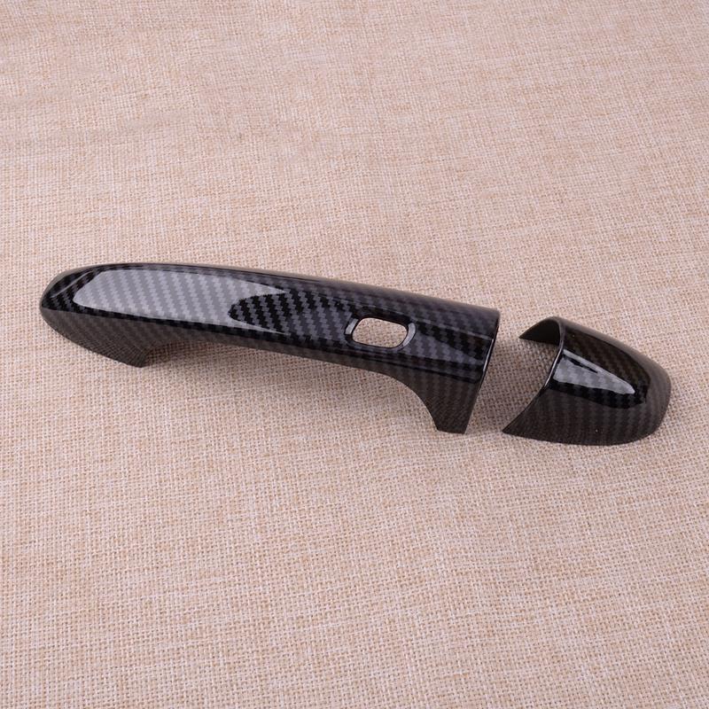 Car Carbon Fiber Grain Exterior Door Handle Cover Set With Sensor Entry Fit For Mercedes Benz B C E S GLB GLC
