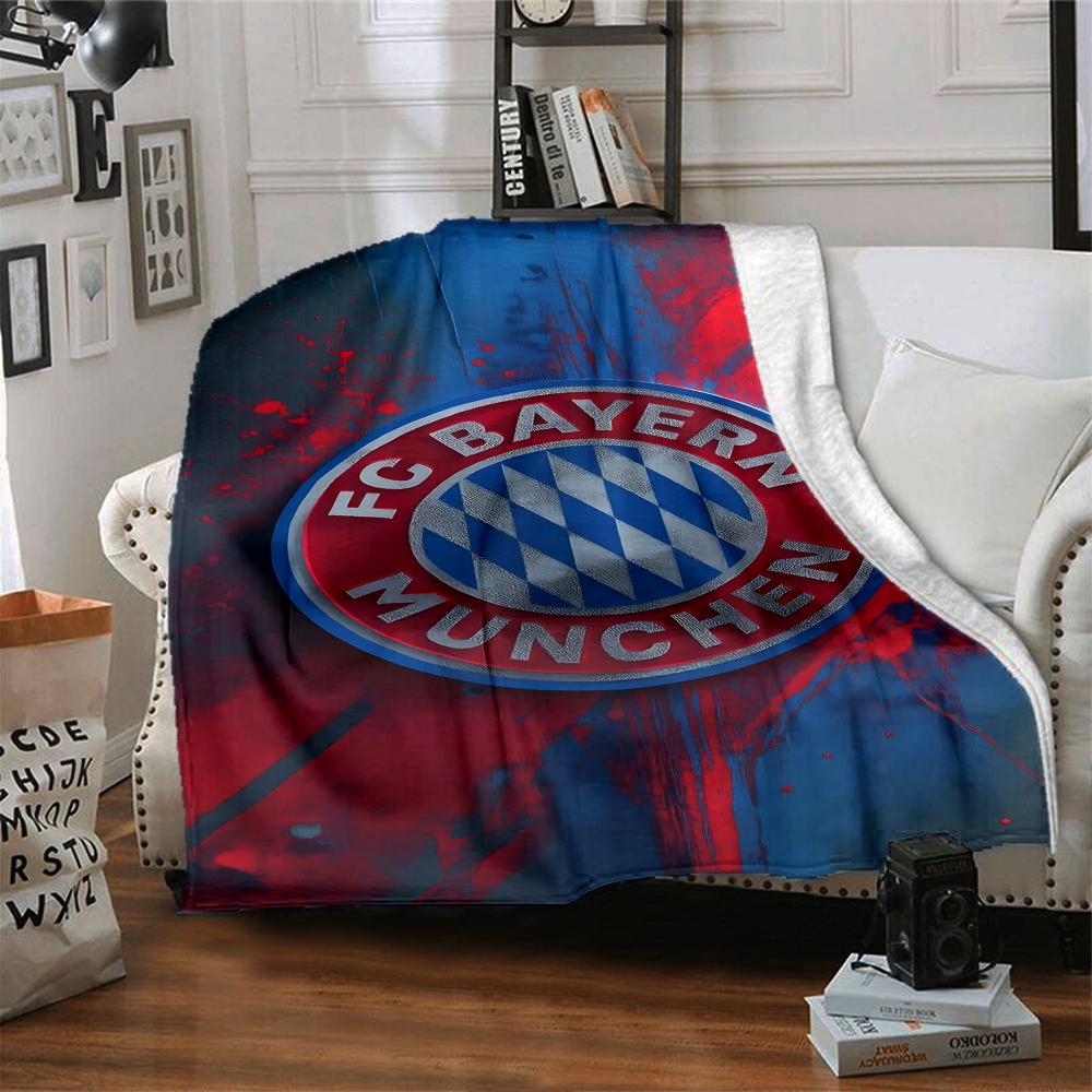 FC Bayern München Wappen Kunst Decken Flanell Bedruckt Atmungsaktiv Warm Überwurf für Zuhause Büro Bettwäsche 0708a125