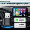 2 IN 1 Wireless Carplay Adapter Wired to Wireless carplay Adapter Plug & Play For Car With Wired CarPlay/ Android Auto